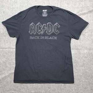 AC DC Shirt Unisex Extra Large Y2K 90s Back in Black Band Rock Mens Womens Music